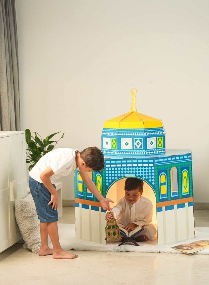 HilalFul Dome of the Rock Cardboard Mosque | Indoor Kids Playhouse for Kids | Educational Activity Toy | Easy To Assemble | Islamic Birthday Gift | Nursery Room Decoration | Creative Play Center - Image 2